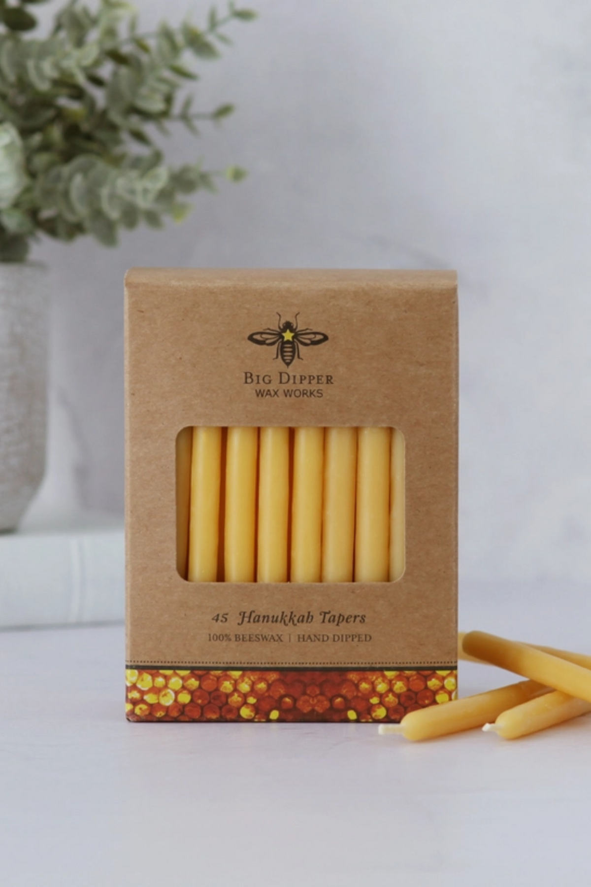 Big Dipper Wax Works Hanukkah Beeswax Taper Candles