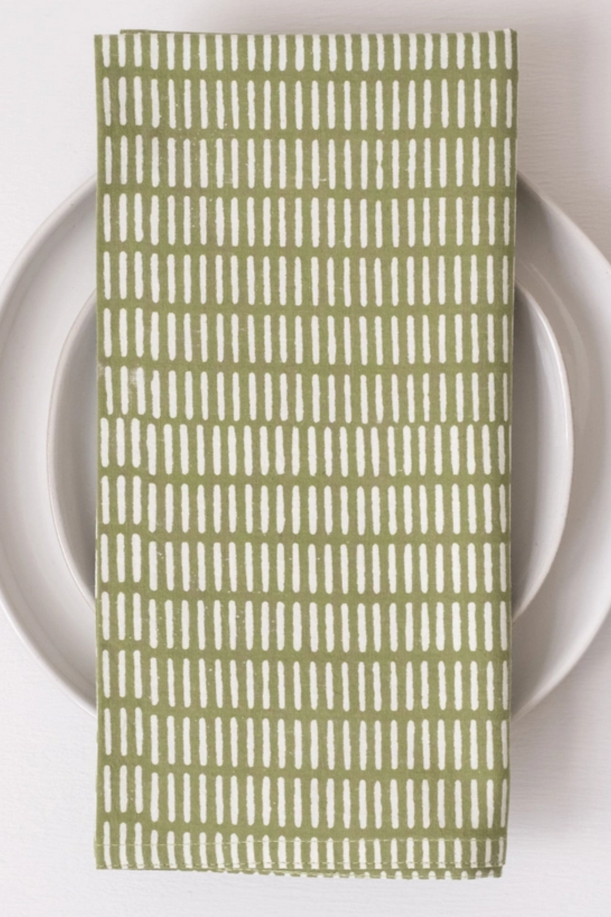 Gray Market Pontis Stripes Moss Napkin Set