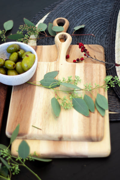 Rectangular Acacia Wood Serving Board w/ Feet