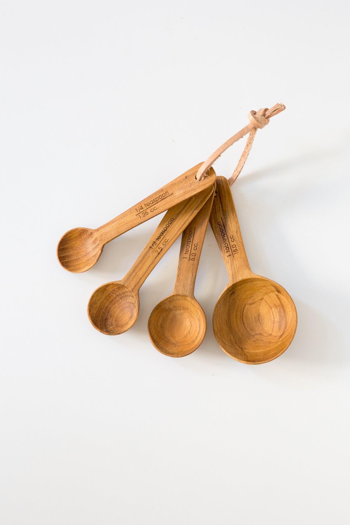 Wooden Measuring Spoon, Set of Spoons Teak Wood Cooking