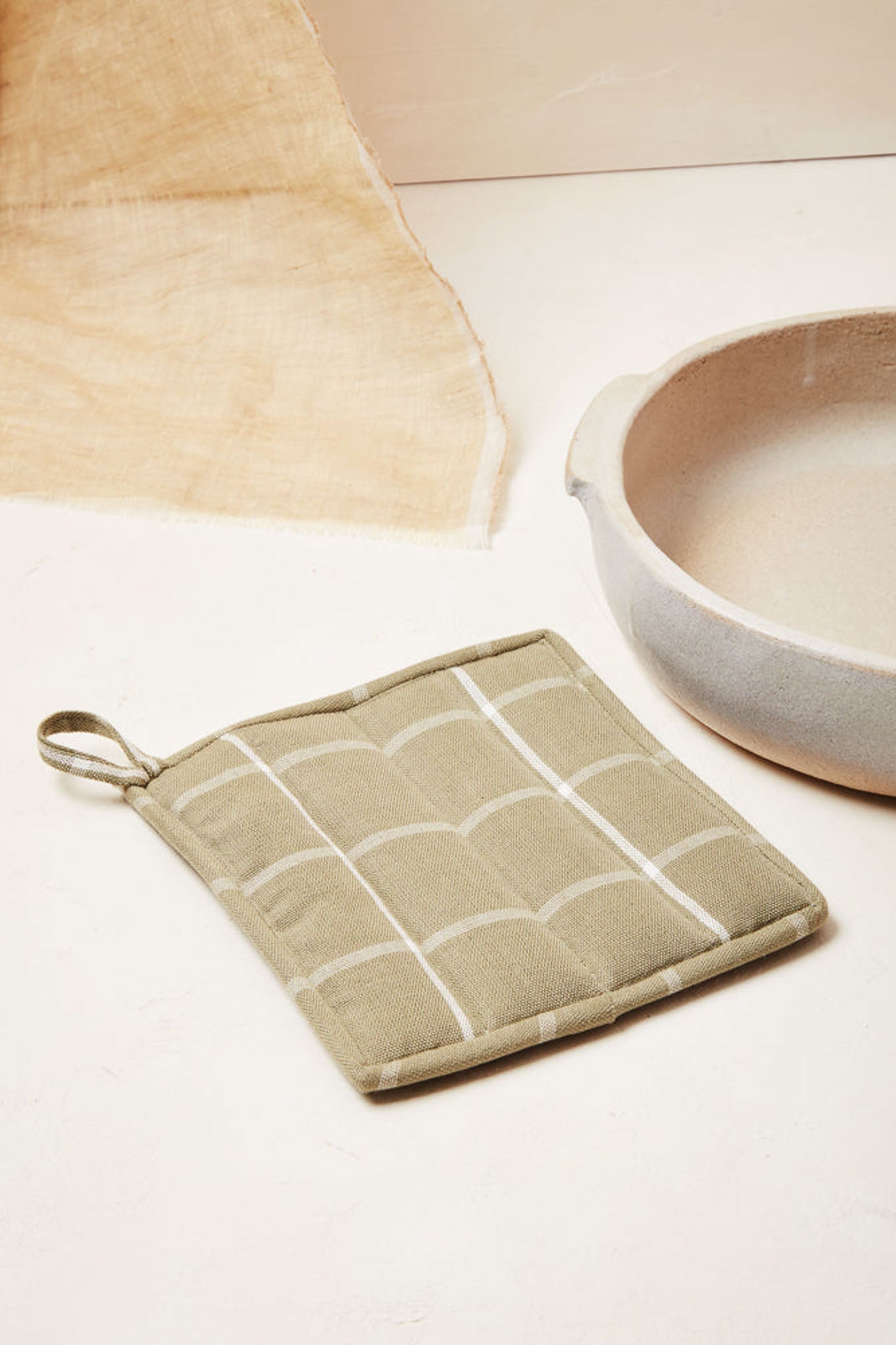 Sol Potholder in Mint - Ethical Kitchen Textiles